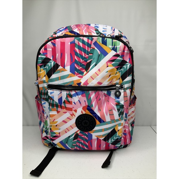 Kipling Chuwy Backpack Bookbag Tropical Patchwork Garden Book Bag Adjustable NWT main image 11